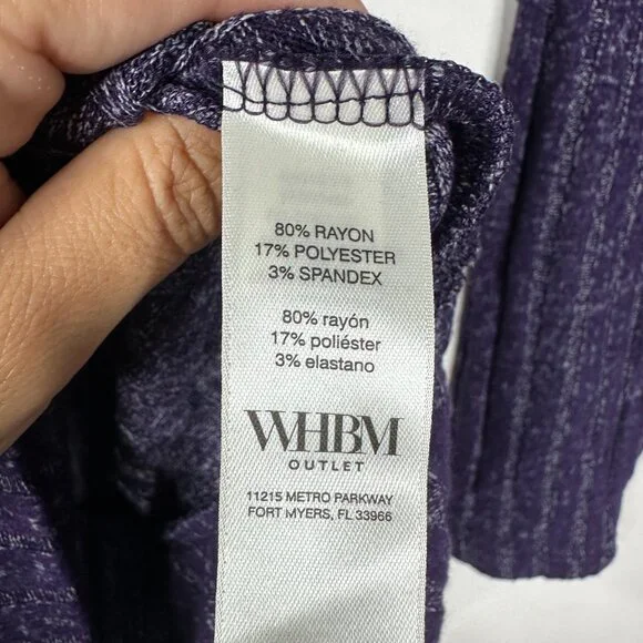 NWT White House Black Market Cowl Neck Banded Tunic Deep Amethyst XL WHBM37